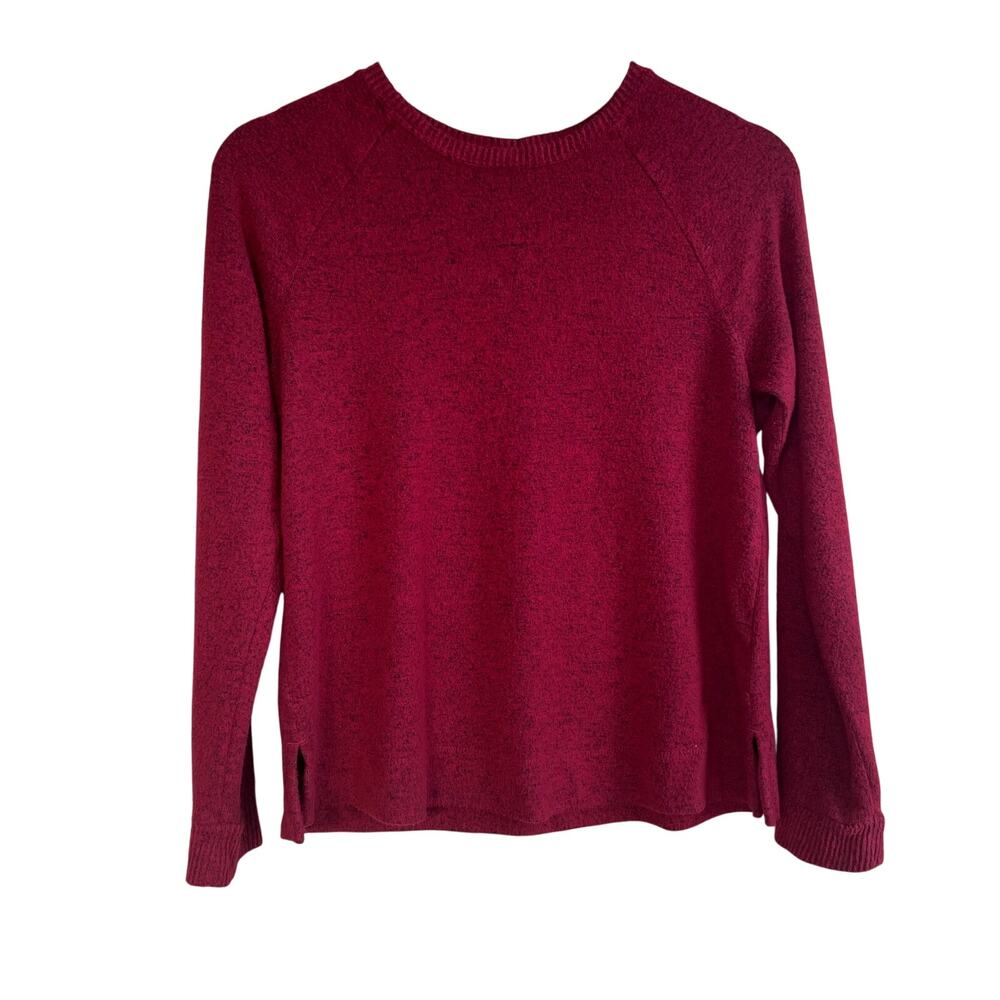 Soma deep red soft fleece sweater lightweight women's size small rayon top